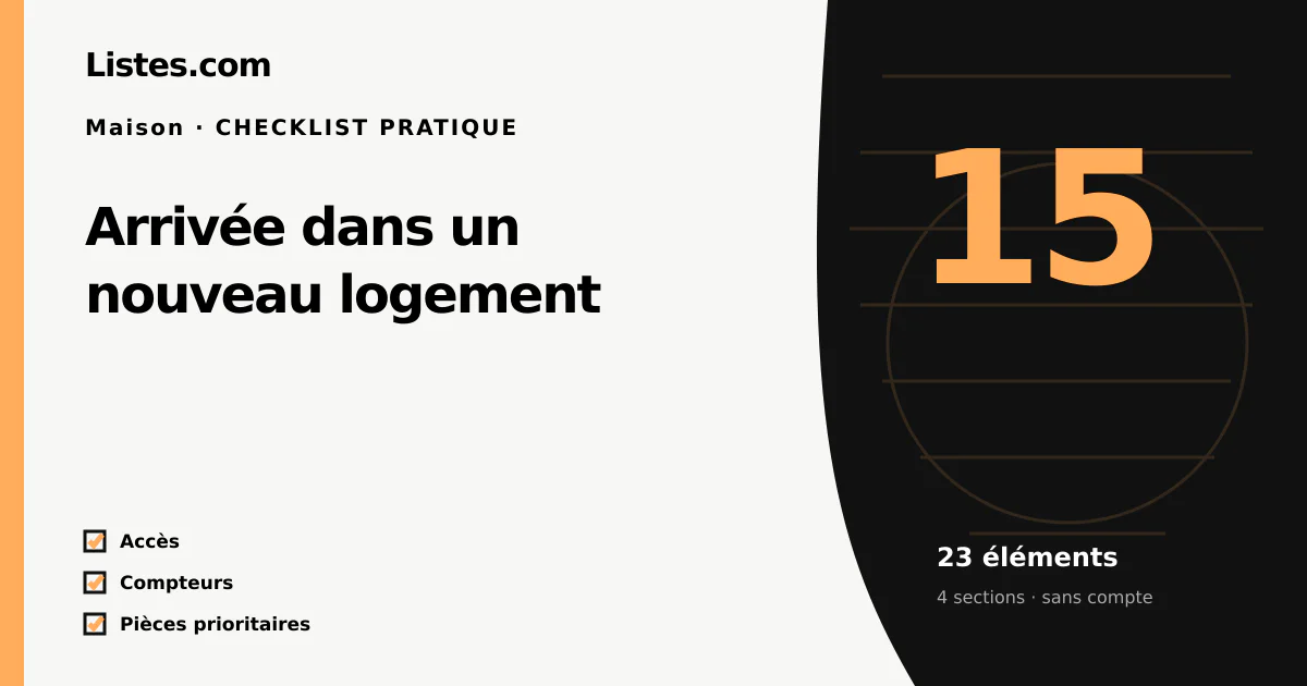 Couverture de la checklist Arrivée dans un nouveau logement