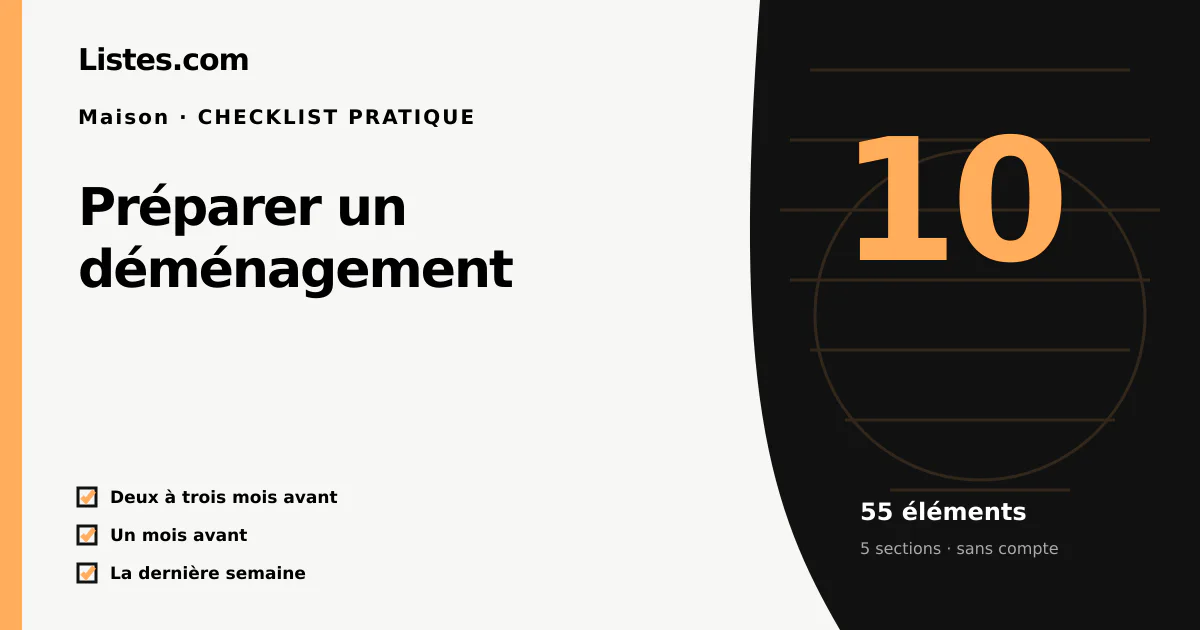 Couverture de la checklist Préparer un déménagement