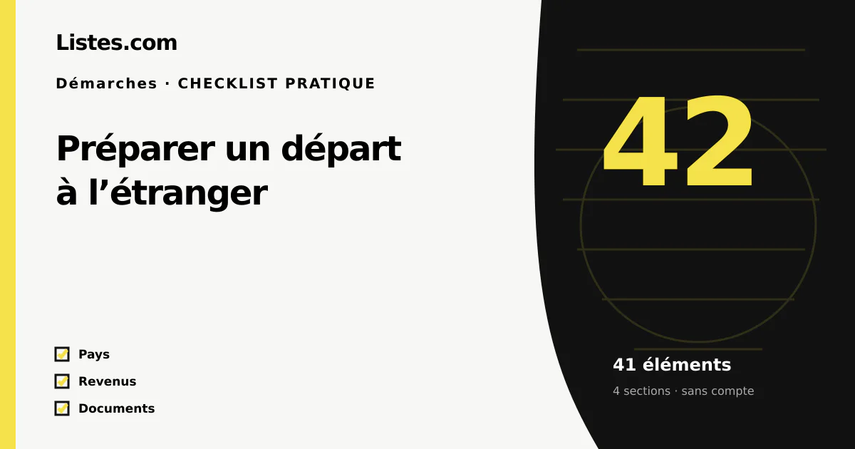 Couverture de la checklist Préparer un départ à l’étranger