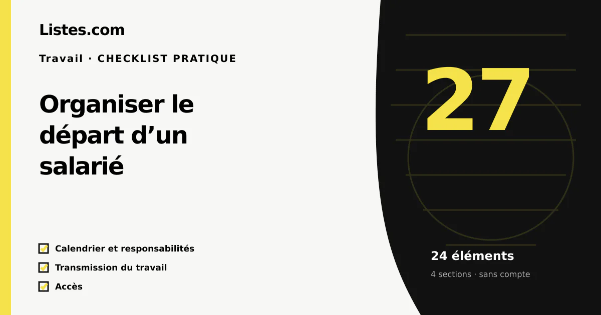 Couverture de la checklist Organiser le départ d’un salarié