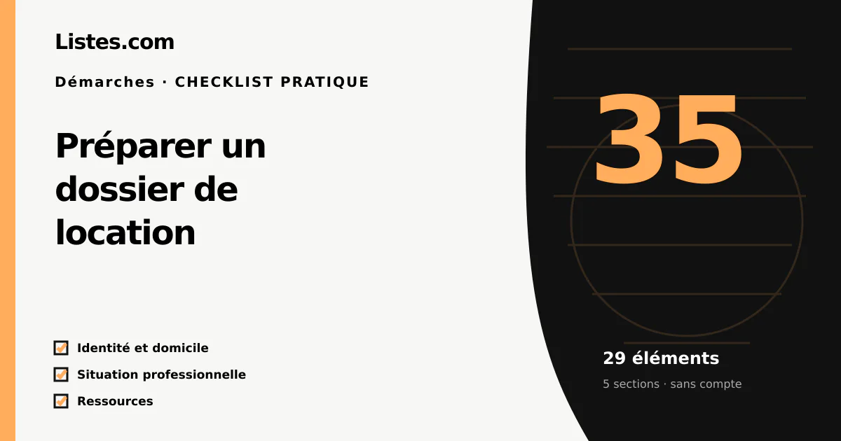 Couverture de la checklist Préparer un dossier de location