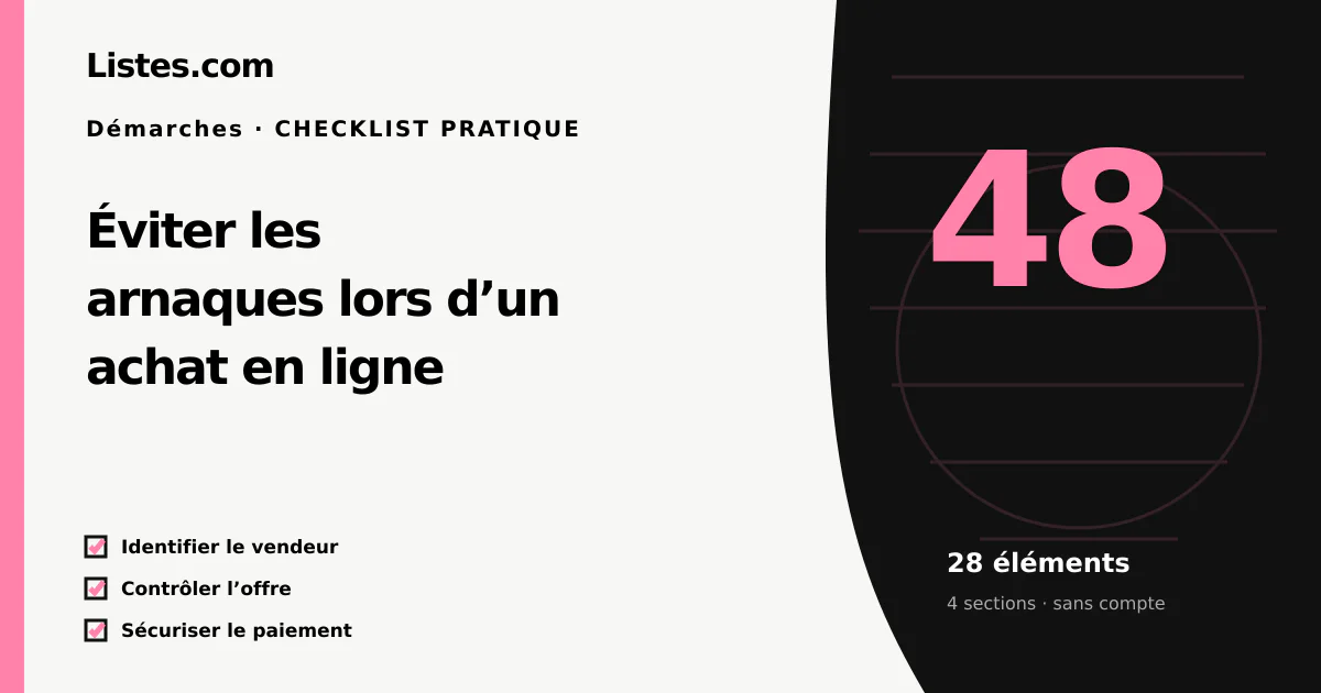 Couverture de la checklist Éviter les arnaques lors d’un achat en ligne