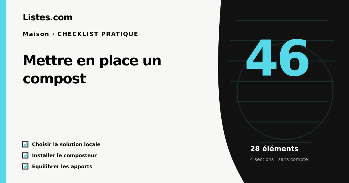 Couverture de la checklist Mettre en place un compost