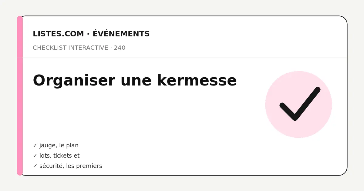 Couverture de la checklist Organiser une kermesse