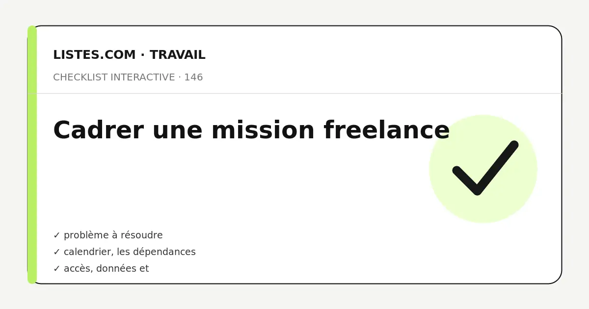 Couverture de la checklist Cadrer une mission freelance