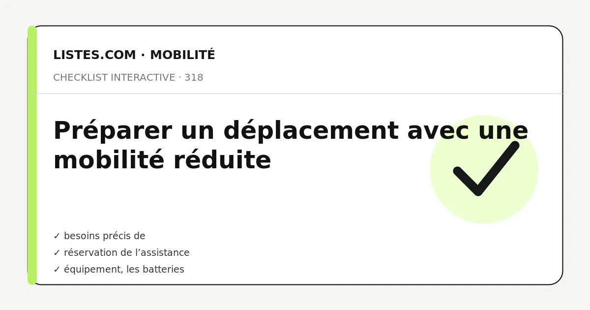 Couverture de la checklist Préparer un déplacement avec une mobilité réduite