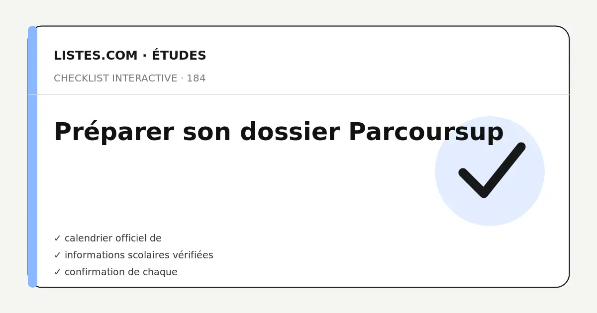 Couverture de la checklist Préparer son dossier Parcoursup