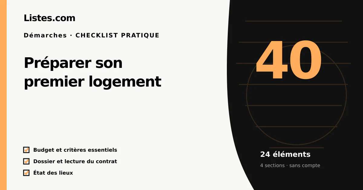 Couverture de la checklist Préparer son premier logement