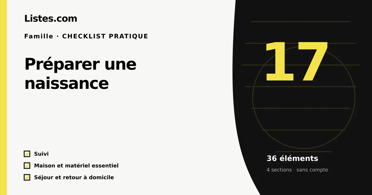 Couverture de la checklist Préparer une naissance
