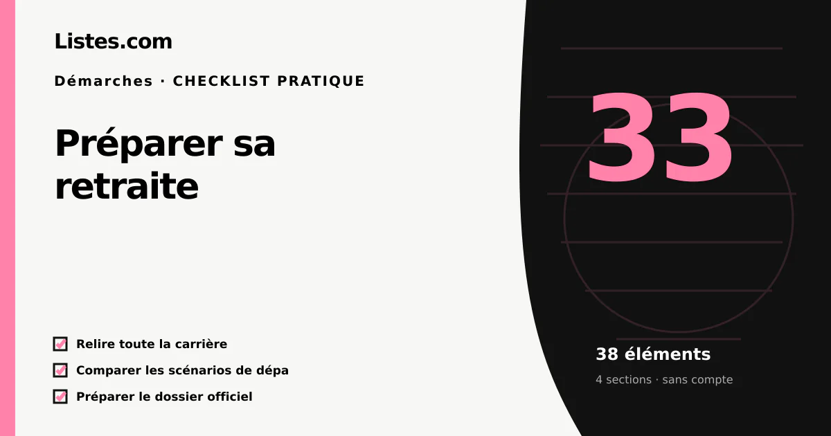 Couverture de la checklist Préparer sa retraite