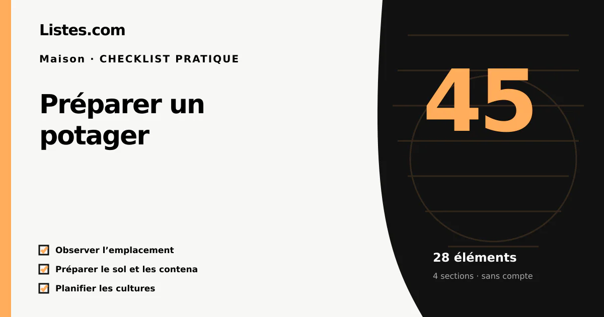Couverture de la checklist Préparer un potager