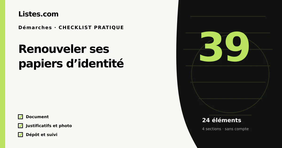 Couverture de la checklist Renouveler ses papiers d’identité
