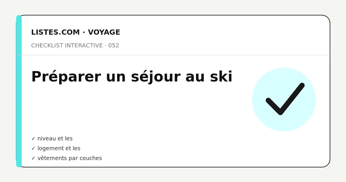 Couverture de la checklist Préparer un séjour au ski