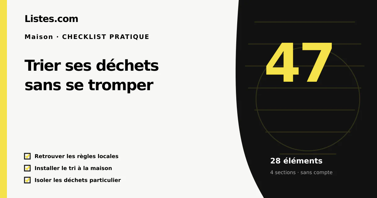Couverture de la checklist Trier ses déchets sans se tromper