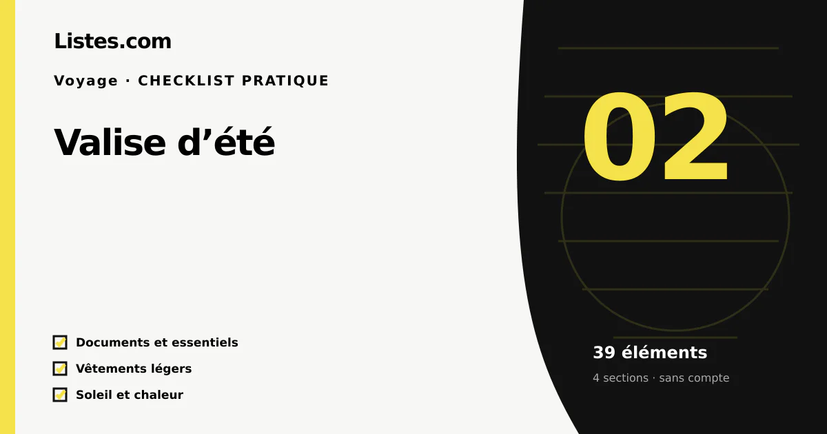 Couverture de la checklist Valise d’été
