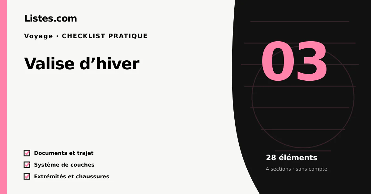 Couverture de la checklist Valise d’hiver