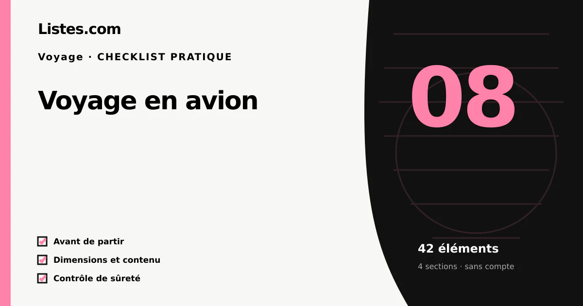 Couverture de la checklist Voyage en avion